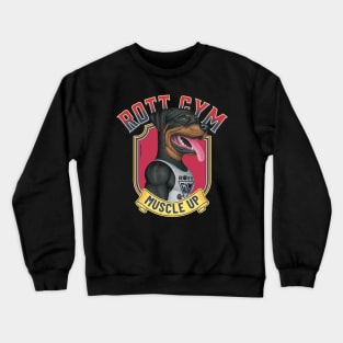 Fun Rottie Dog with tank top with red and yellow trim Crewneck Sweatshirt